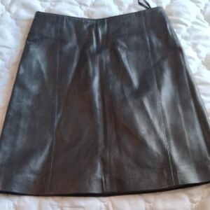 Hugo Buscati Black Leather Pencil Skirt Never Worn .no Tags.
